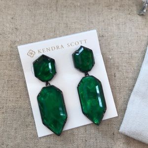 Kendra Scott Perla Earrings Emerald Illusion